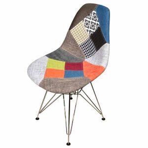 Henry Fancy Patch Work Interior Chair - Iron Legs
