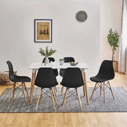 LuxeDine Prestige 6 Chairs Dining Table Set