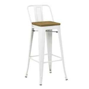 Alternative view of Easton-Wooden White Bar Stool