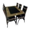 Golden and Black Restaurant Table with Chairs