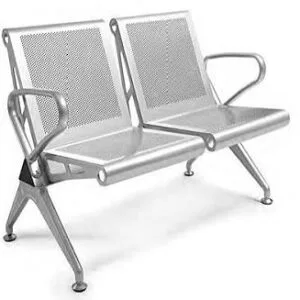 Waiting Chair Silver 2 Seated