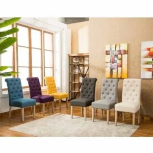 George Solid Wood Tufted Dining Chairs