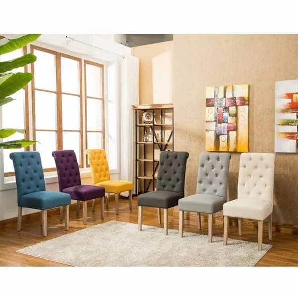 George Solid Wood Tufted Dining Chairs