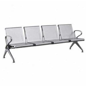 Waiting Chair Silver 4 Seated