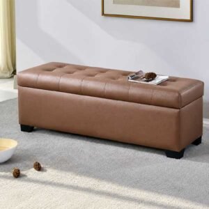 Capri Storage Ottoman Setty with Wooden Legs